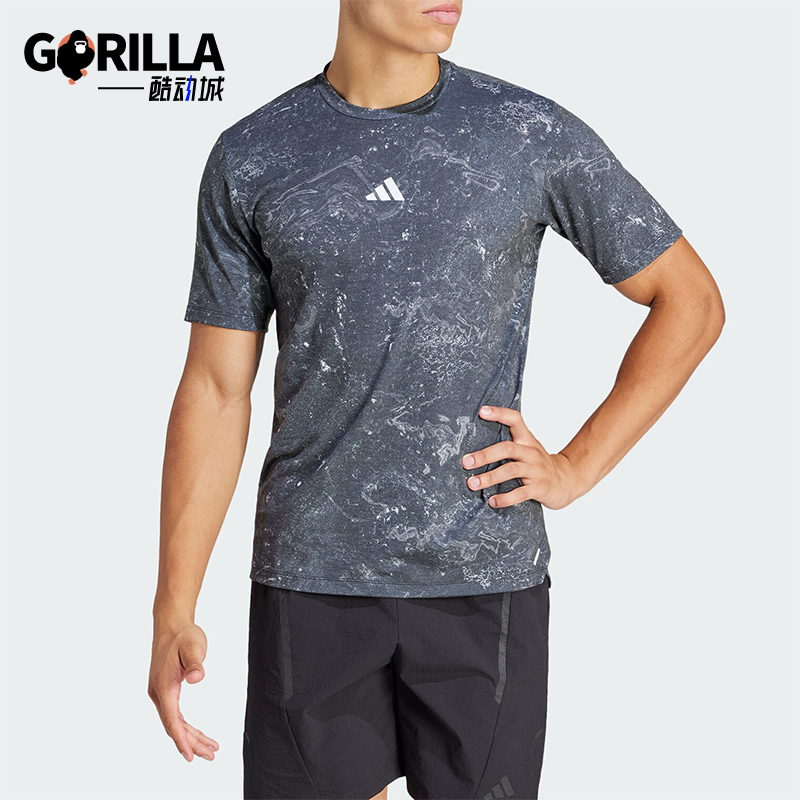 阿迪达斯男士健身运动短袖