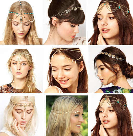 包邮欧美日韩皇冠发饰头链波西米亚度假风饰品秋季新品发带头饰女