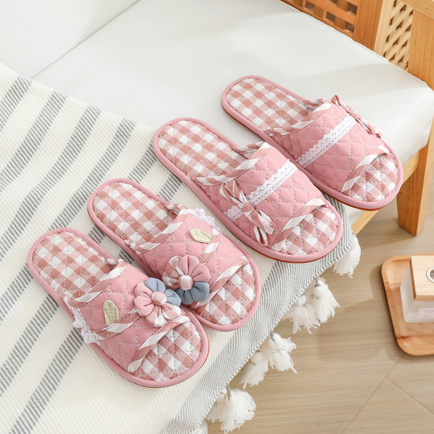 新款情侣室内家居布艺拖鞋韩版男女款春夏季居家鞋子防滑秋天家用