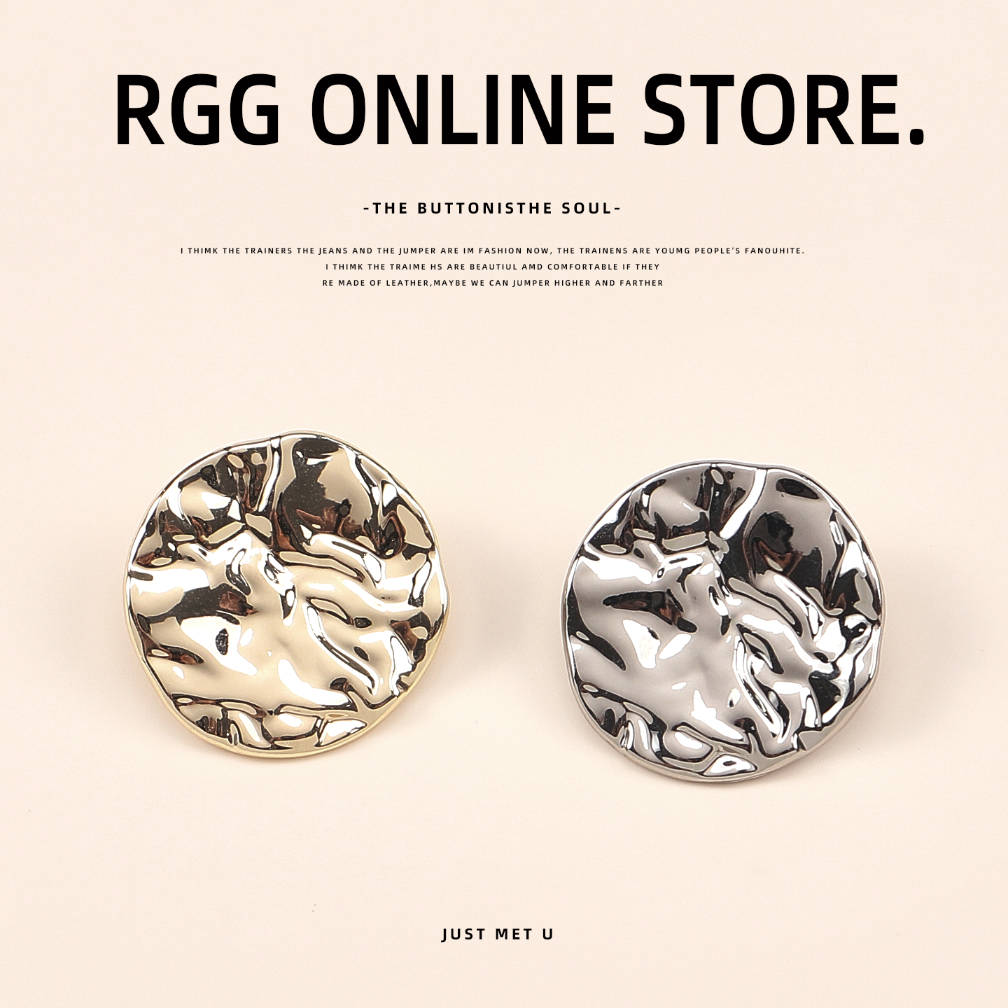 圆形不规则凹凸波纹褶皱金属纽扣上衣女开衫外套毛呢大衣实心扣子,居家布艺,纽扣,淘宝优惠券,粉丝福利购,淘宝优惠卷