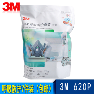 3M面具620P尘毒面具七件套6200防毒面罩防护面具化工喷漆防尘中号
