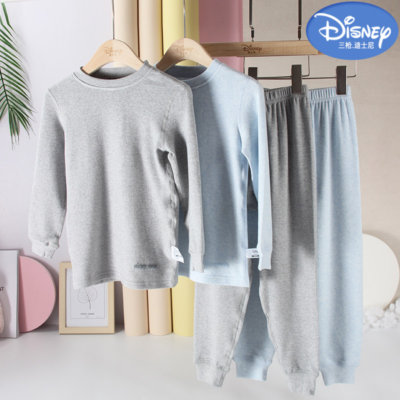专柜迪士尼冬季莫代尔棉绒小高领保暖内衣套装A类男童中大童秋衣