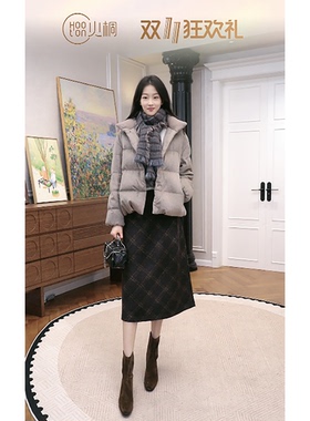 火桐hooton铂金系列Spuer120支原色黑绵羊初剪羊毛95白鹅绒服外套