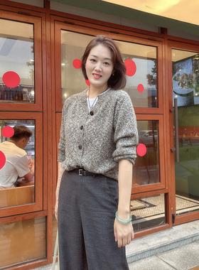 火桐hooton 邓肯花纱 大肚纱山羊绒纽扣开衫RP1037Y