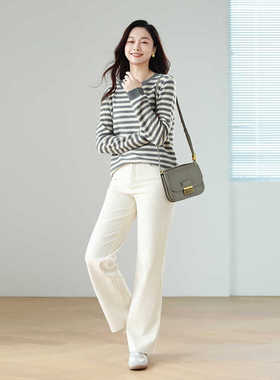 火桐hooton 四面弹天花板 莱赛尔米白牛仔裤