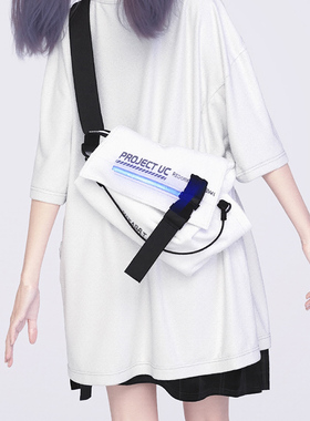 YONAIGA+原创ins小众LED胸包机车防水个性时尚男女潮流骑行斜挎包