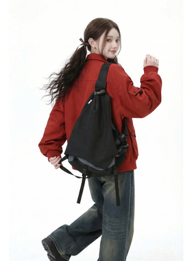 YONAIGA+原创ins大容量时尚工装设计感休闲男百搭单肩斜挎包包女