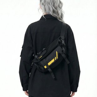 YONAIGA 百搭男运动单肩斜挎包包女 原创ins潮酷机能小众胸包时尚