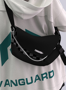 YONAIGA+原创新款棋盘格时尚单肩斜挎包 潮流百搭胸包男女小腰包