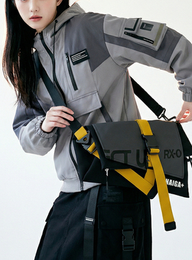 YONAIGA+原创ins机能中性风小众设计感男个性休闲单肩斜挎包包女