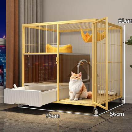 爱咪宠猫屋玩睡一体猫笼子带厕所适合大猫猫别墅超大自由空间大号
