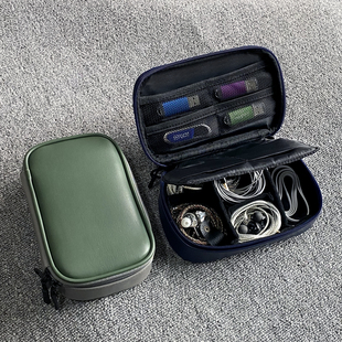 耳机线材收纳包转接头小尾巴播放器数码配件收纳盒双拉链便携包