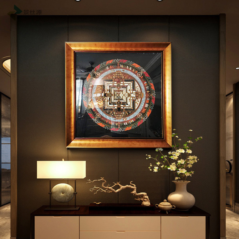 包邮新款景泰蓝唐卡时轮金刚坛城掐丝珐琅diy套装材料客厅装饰画