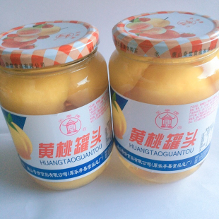 正宗河北唐山乐亭牌罐头水果食品四季休闲饮品750g糖水黄桃罐头