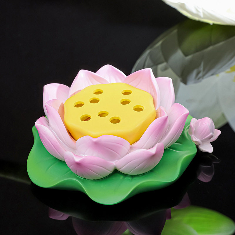 创意国风香薰荷叶莲花底座观音佛祖坐莲禅意家居茶桌装饰摆件,家居饰品,装饰摆件,淘宝优惠券,粉丝福利购,淘宝优惠卷