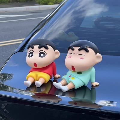 车顶尾部玩偶蜡笔小新车外公仔挂件车载摆件汽车装饰品后备箱