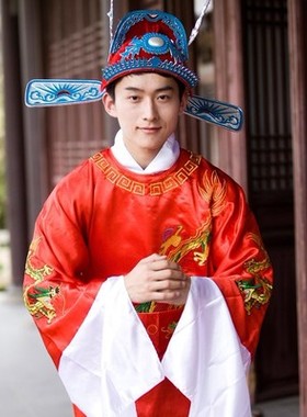 租中式装凤冠霞披状元服女驸马高考金榜题名状元服黄梅戏运动会