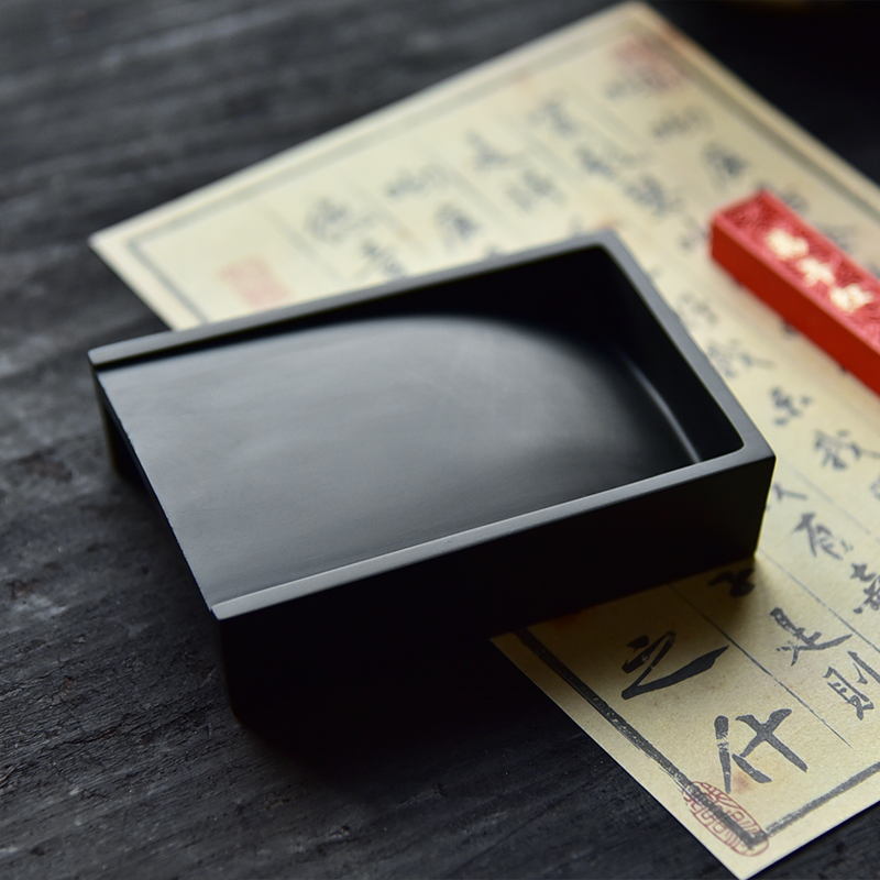 仿古手抄砚台黑龙尾高档歙砚成人书法砚原石书法专用文房四宝收藏