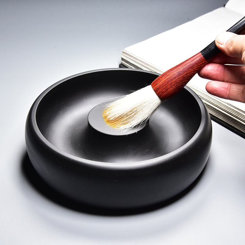 中国歙砚金星老坑带盖