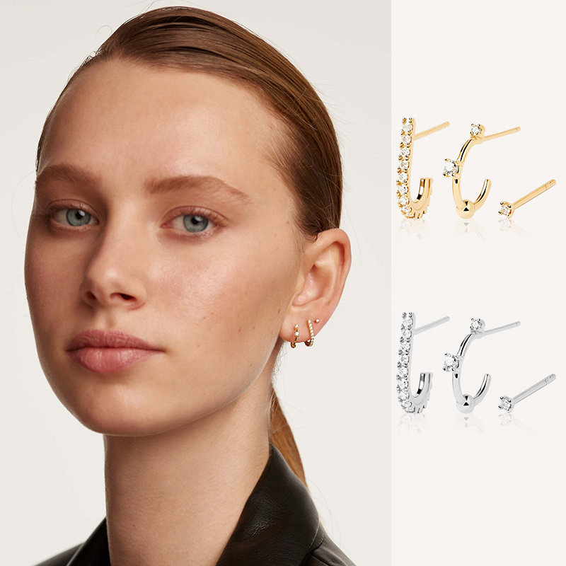 PDPAOLA纯银欧美女小众耳环