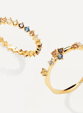 时尚个性复古彩色宝石自律戒指女小众设计食指戒轻奢节日礼物Sage