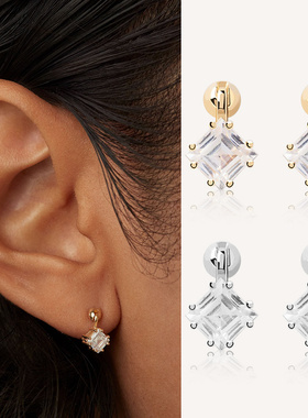 欧美酷帅耳钉女单只镀18k金925纯银多耳洞耳饰耳环送女友闺蜜礼物