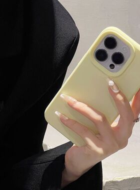 ins奶黄色适用IQOOneo9手机壳小众立体爱酷8/7全包边加厚pro保护套6se简约纯色z9turbo防摔z3防滑z5x糯竞速版