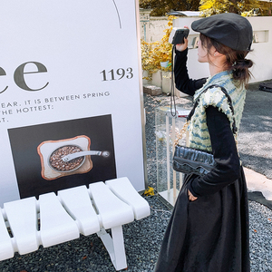洋气时髦连衣裙套装女秋季2025新款法式条纹马甲长袖a字裙两件套图片