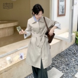 韩系拼接蕾丝袖口风衣8116-P175-K248，女装风衣，浙宝189