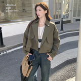 【现货】甜酷短款休闲风衣外套2795-P150-K248，女装短外套，浙宝189