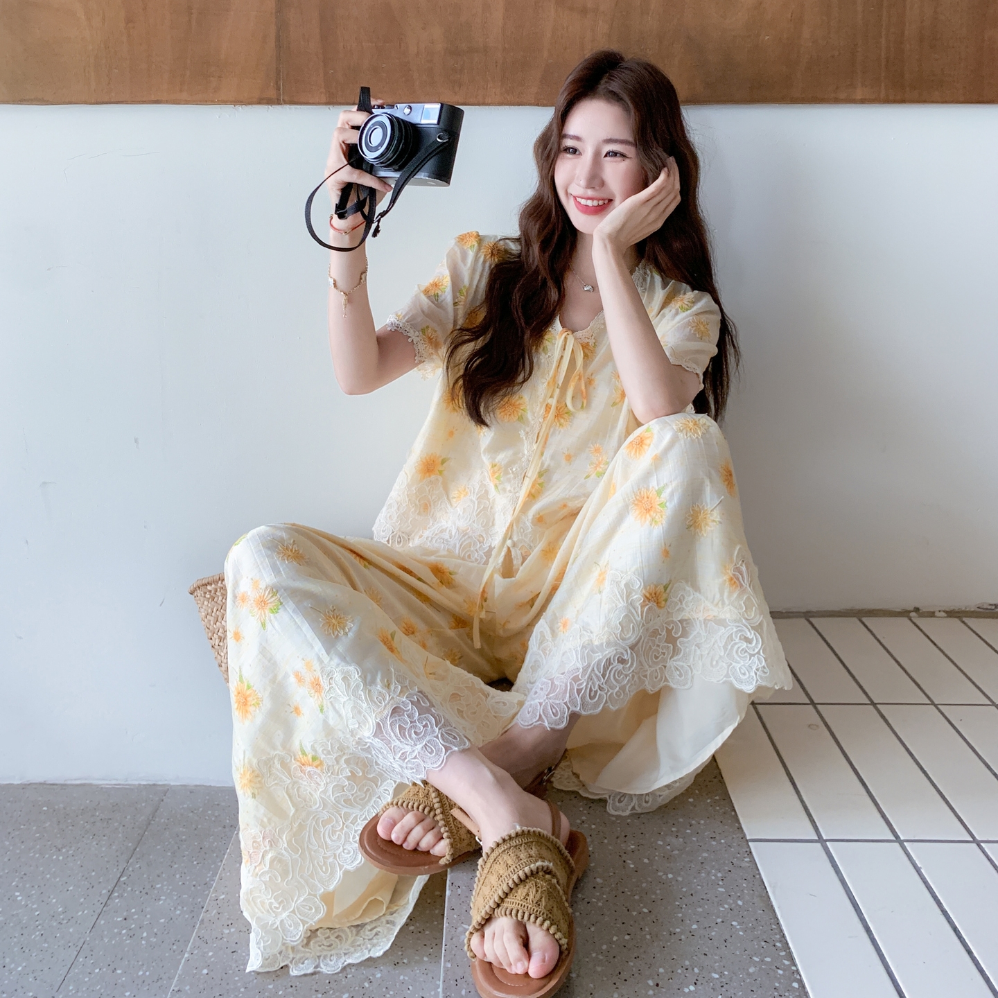【现货】蕾丝拼接两件套2744-P165-K238，女装套装/套裙，浙宝189