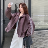 【现货】翻领拼接蕾丝袖下摆可收休闲外套8102-P165-K238，女装短外套，浙宝189