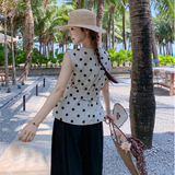 法式无袖波点上衣套装女夏季2025新款温柔风穿搭减龄阔腿裤两件套，商品下架区，浙宝189