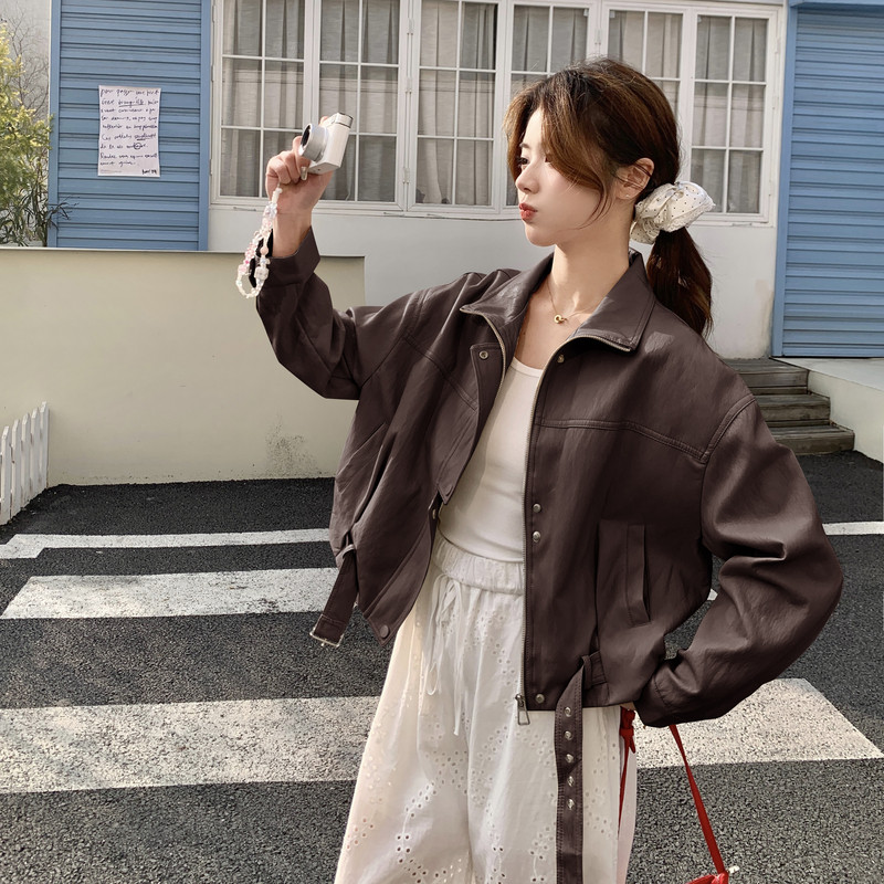 【现货】蛋白皮休闲皮衣8181-P165-K268,女装皮衣,浙宝189