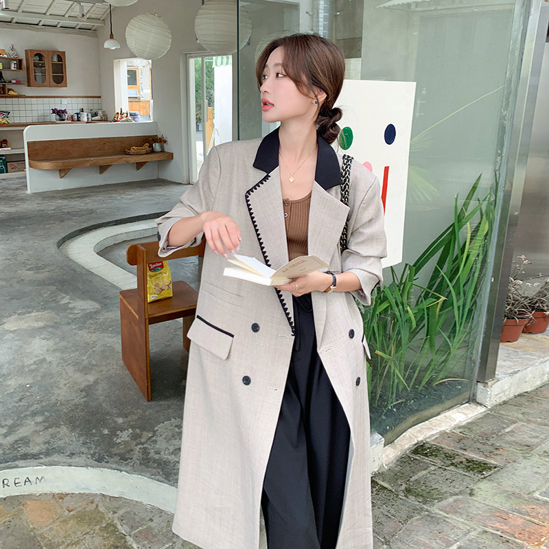 【现货】韩版设计款长款风衣651-P165-K218,女装风衣,浙宝189
