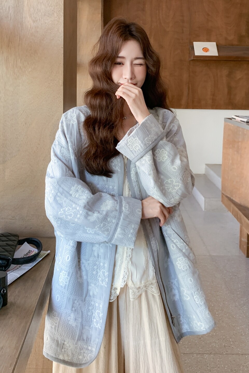 【现货】提花休闲风衣外套8109-P175-K248,女装风衣,浙宝189
