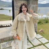 【现货】加绒加厚可变领皮毛一体外套8817-P210-K348，女装皮衣，浙宝189