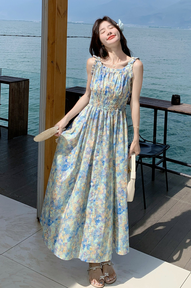 【现货】油画花卉连衣裙7119-P125-K188,女装连衣裙,浙宝189