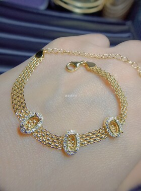 925银手链空托4*6女生