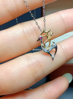 S925银小鹿吊坠空托水滴4*6mm