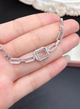 S925纯银6*8mm长方空托