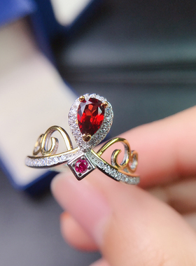 公主风银饰镀18k水滴空托