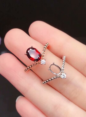 纯银镀18k白金女戒