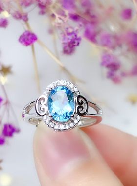 时尚风纯银镀18k白金女戒