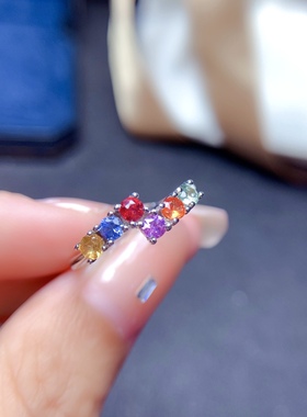S925银戒指 群镶圆3*3mm 空托 镀白金玫瑰金黄金色 女