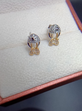 小鱼耳钉简约纯银S925银耳钉空托