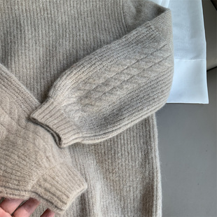 尾 温暖冬日肉厚质感 意大利进口Lineapiu炒细幼马海毛编花针织衫