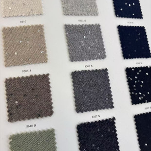 羊绒珠片拉链帽衫 年度重磅羊绒 黑灰珠片 610G高克重 BC原纱