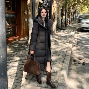 女装 连帽90白鸭绒时尚 加厚保暖 过膝加厚韩版 羽绒服女2025秋冬长款