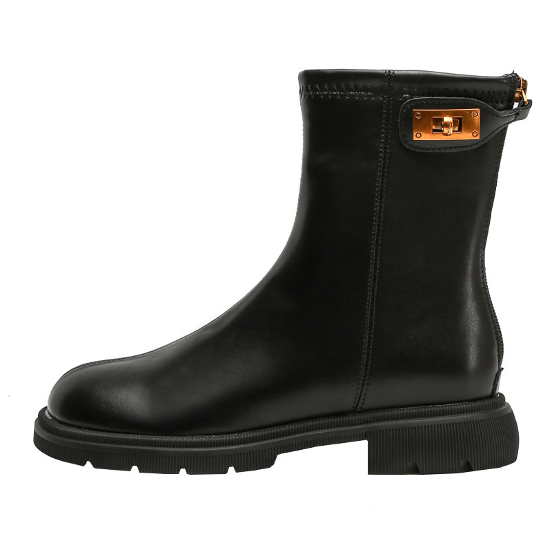 LEATHER CHELSEA BOOTS WOMENS PLATFORM 2024 NEW FALL|WINTER BRITISH STYLE MARTIN BOOTS VERSATILE SMALL ANKLE BOOTS BLOCK HEEL BOOTS